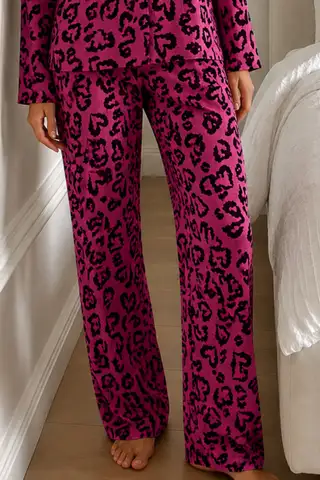 Kadın Bürümcük Tam Boy Lila Pijama Takımı - 4