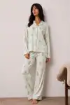 Kadın Düğmeli Kışlık Ev Çağla Yeşili Pijama Takımı - Görsel 1