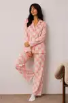 Kadın Düğmeli Kışlık Ev Pembe Pijama Takımı - Görsel 5