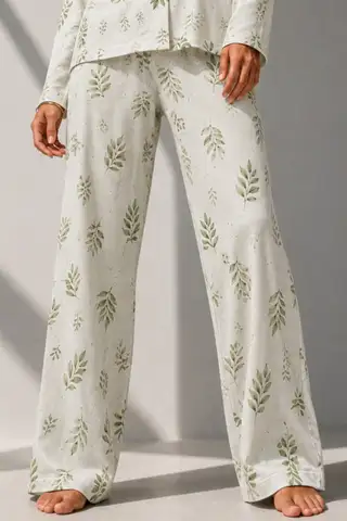 Kadın Uzun Kol Pamuklu Çağla Yeşili Pijama Takımı - 4