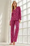 Kadın Regular Bürümcük Lila Pijama Takımı - Görsel 1