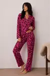 Kadın Düğmeli Kışlık Ev Lila Pijama Takımı - Görsel 6