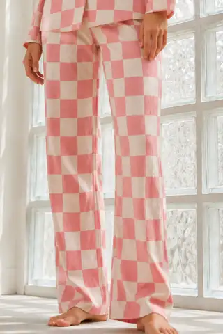 Kadın Regular Bürümcük Pembe Pijama Takımı - 4