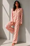 Kadın Uzun Kol Pamuklu Pembe Pijama Takımı - Görsel 5
