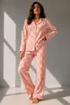 Kadın Uzun Kol Pamuklu Pembe Pijama Takımı - Görsel 6