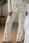 Kadın Örme Gömlek Yaka Çağla Yeşili Pijama Takımı - Görsel 4