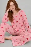 Kadın Comfort Esnek Pembe Pijama Takımı 4688 - Görsel 1