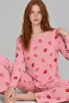 Kadın Comfort Esnek Pembe Pijama Takımı 4688 - Görsel 4
