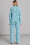 Kadın Desenli Uzun Kollu Mint Yeşili Pijama Takımı 4760 - Görsel 4