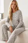 Kadın Comfort Esnek Gri Pijama Takımı 4763 - Görsel 1