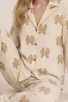 Kadın Uzun Kol Rahat Krem Pijama Takımı 4759 - Görsel 5