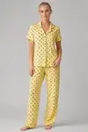 Sarı Puantiyeli Düğmeli Pijama Takımı 4642-Sarı - Görsel 1