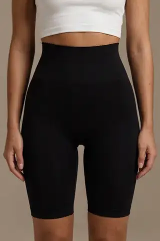 Kadın Sıkılaştırıcı Kumaş Boxer Kalıp Siyah Korse - 6