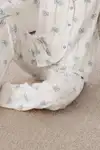 Kadın Desenli Relaxed Beyaz Pijama Takımı 4661 - Görsel 6