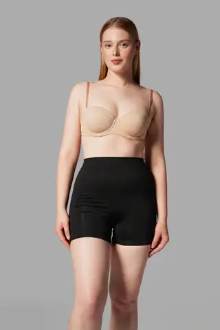 Push Up Seamless Dikişsiz Popo Şekillendirici Kısa Paçalı Korse 2064 Siyah - 5