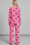Kadın Desenli Nefes Alan Pembe Pijama Takımı 4694 - Görsel 3
