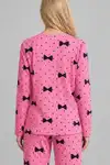 Kadın Desenli Nefes Alan Pembe Pijama Takımı 4694 - Görsel 6