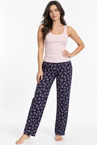 Kadın Trend Günlük Bluz Pembe Desenli Pijama Takımı - 3