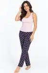 Kadın Trend Günlük Bluz Pembe Desenli Pijama Takımı - Görsel 5