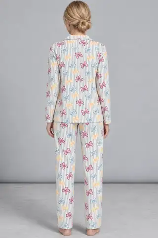 Kadın Kurdela Desenli Bol Renkli Pijama Takımı 4798 Çok Renkli - 3