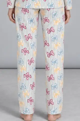 Kadın Kurdela Desenli Bol Renkli Pijama Takımı 4798 Çok Renkli - 6