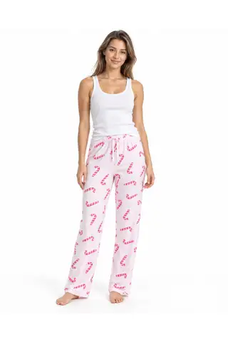 Kadın Çizgili Bluz Desenli Askılı Beyaz Pijama Takımı - 2
