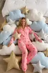 Kadın Gömlek Yaka Uzun Kollu Pembe Pijama Takımı - Görsel 2