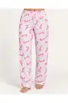 Kadın Premium Desenli Rahat Kesim Pudra Pijama Altı 4773 - Görsel 2