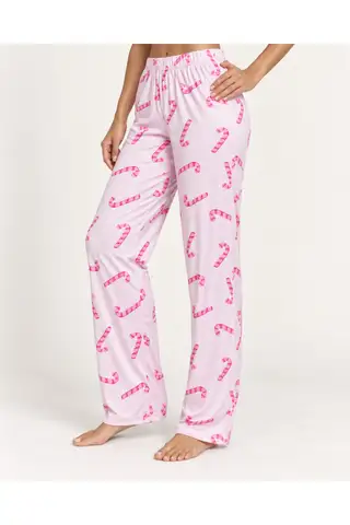 Kadın Premium Desenli Rahat Kesim Pudra Pijama Altı 4773 - 3