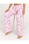 Kadın Premium Desenli Rahat Kesim Pudra Pijama Altı 4773 - Görsel 4