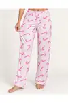 Kadın Premium Desenli Rahat Kesim Pudra Pijama Altı 4773 - Görsel 5