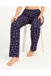 Kadın Premium Desenli Rahat Kesim Mor Pijama Altı 4772 - Görsel 2