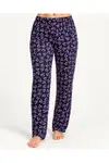 Kadın Premium Desenli Rahat Kesim Mor Pijama Altı 4772 - Görsel 3