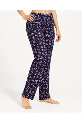 Kadın Premium Desenli Rahat Kesim Mor Pijama Altı 4772 - 4
