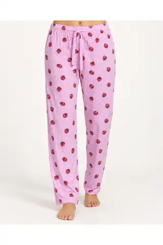 Kadın Premium Desenli Rahat Kesim Pembe Pijama Altı 4774 - 2