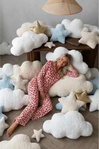 Kadın Düğmeli Uzun Uyku ve Kırmızı Pijama Takımı - 3