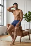 Erkek Rahat Esnek Seamless 3 Lü Lacivert Boxer - Görsel 2