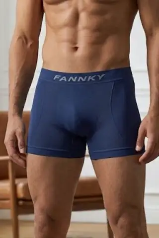 Erkek Rahat Esnek Seamless 3 Lü Lacivert Boxer - 3