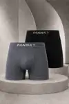 Erkek Casual Comfort Günlük 2 Li Boxer Bej - Görsel 1