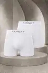 Erkek Casual Comfort Günlük 2 Li Beyaz Boxer - Görsel 1