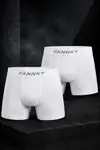 Erkek Rahat Esnek Seamless 2 Li Beyaz Boxer - Görsel 1