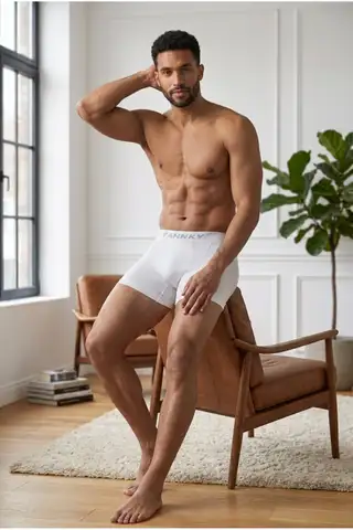 Erkek Rahat Esnek Seamless 2 Li Beyaz Boxer - 5