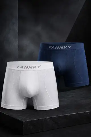 Erkek Rahat Esnek Seamless 2 Li Boxer Kahverengi - 1