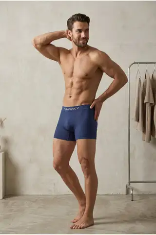 Erkek Casual Comfort Günlük Lacivert Boxer - 4