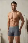 Erkek Casual Comfort Günlük Gri Boxer - Görsel 1