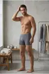 Erkek Casual Comfort Günlük Gri Boxer - Görsel 4