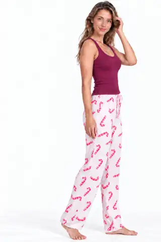 Kadın Trend Günlük Bluz Bordo Desenli Pijama Takımı - 6
