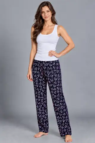Kadın Trend Günlük Bluz Beyaz Desenli Pijama Takımı - 6