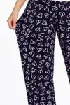 Kadın Çizgili Bluz Desenli Askılı Ekru Pijama Takımı - Görsel 2