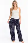 Kadın Çizgili Bluz Desenli Askılı Ekru Pijama Takımı - Görsel 6
